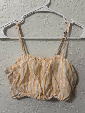 wild fable Yellow and White Striped Cropped Cami